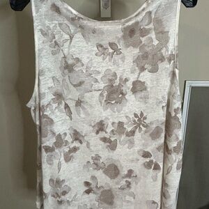 Cynthia Rowley Floral Tank Top - Cream and Gray